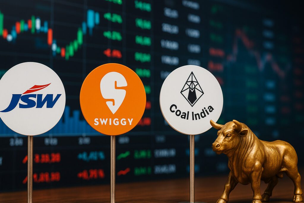 Stocks to Watch on August 1: JSW Energy, Swiggy, Coal India & 11 Others in Focus After Q1 Results